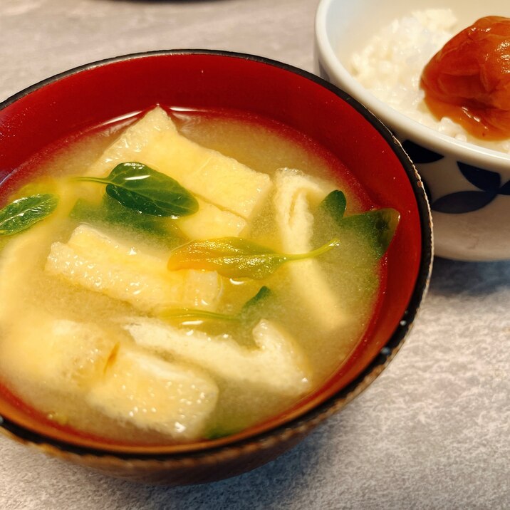 間引きほうれん草の味噌汁